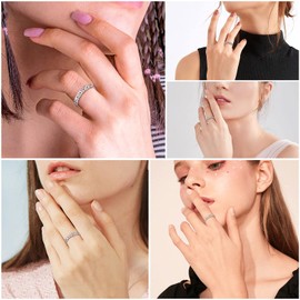 Silvora Womens Ring Fashion Celtic Knot Stacking Band Sterling Silver Thumb Rings Size 8 Irish Gifts for Wife Bridals