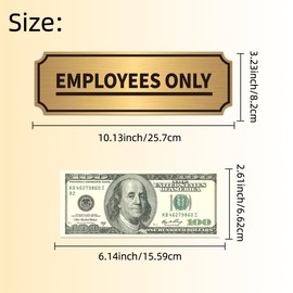 2 etiquetas adhesivas para puerta, vinilo dorado cepillado autoadhesivo, solo para personal, decoración de empleados, para casa, negocios, restaurante