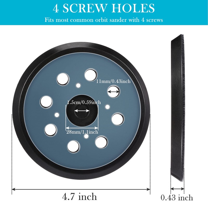 Pack of 2 4.7 Inch 8 Hole Hook and Loop