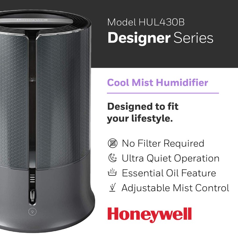 Honeywell Designer Series Cool Mist Humidifier, Room Humidifiers, Black