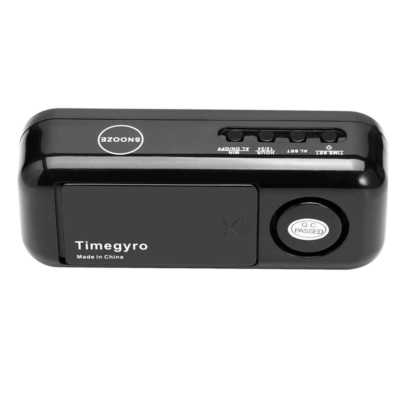 Timegyro Small Digital Clock Battery Operated, LED Travel Alarm Clock