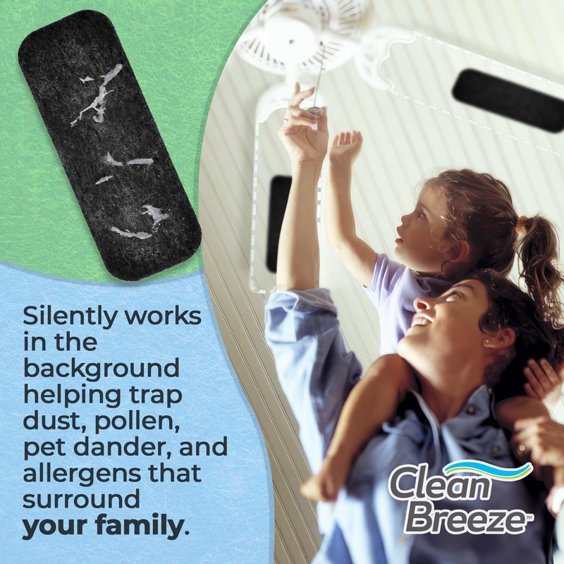 CLEAN BREEZE Ceiling Fan-Mounted Air Filters – Improve Air Circulation,