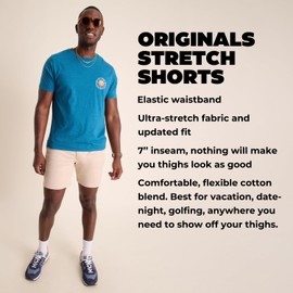 Chubbies Chino Shorts Men 7 Inch - Mens Shorts Casual with Elastic Waistband, Side and Back Pockets, Stretch Cotton Blend (Khaki, X-Large)