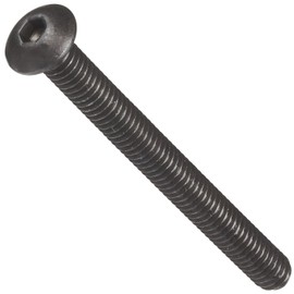 Steel Socket Cap Screw, Plain Finish, Button Head, Hex Socket Drive, Meets ASME B18.3/ASTM F835, 1-1/2" Length, Fully Threaded, 1/4"-20 Threads (Pack of 100)