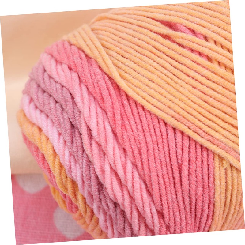 TEHAUX 1roll Rainbow Woolen Yarn Thick Knitting Yarn for DIY