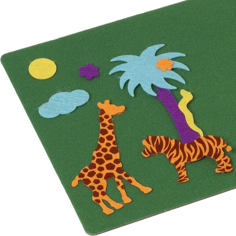 iTrend Fuzzy Felt Retro Jungle Story Board Set - Educational