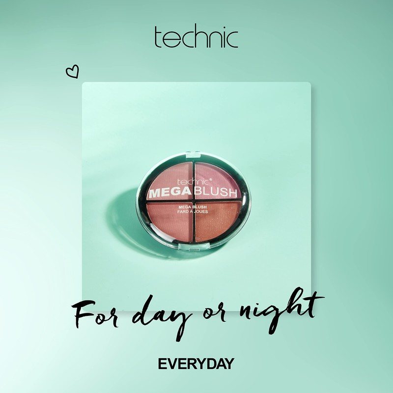 Technic Mega Blush 4-in-1 Compact - 4 Buildable Blusher Shades