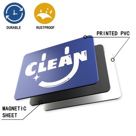 Tazoo Dishwasher Magnet Clean Dirty Sign, Funny Personified Typography Clean Dirty Magnet for Dishwasher, Reversible Kitchen Decor Easy to Recognize