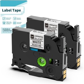 Compatible with Brother Ptouch Tape 12mm 0.47 White BZ TZ Tape Work with Vixic D210S H1100 E1000 P3200 D480BT P780BT & P Touch PT-D210 PT-D220 PT-D200 PT-H100 D400 D410 1180 1280 1890 Label Maker