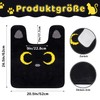 Yamepuia Toilet Rug with Cutout, Black Cat Bath Mat, Non-Slip,