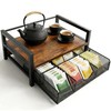 OIHYA Tea Bag Organizer with 6 Compartments Storage Drawer for