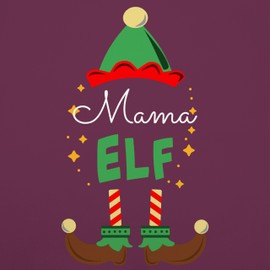 Geschenk mit Namen personalisiert by Shirtracer - Apron - Christmas Apron Women - Mum Elf with Desired Text Mutti, 2 aubergine