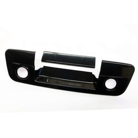 S SIZVER Ultra Finish Glossy-Black Series 2pcs Tailgate Cover Compatible with 2009-2018 RAM 1500+2500+3500 W/Camera Hole