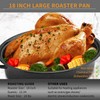 JY COOKMENT Granite Roaster Pan, 18' Enameled Roasting Pan with