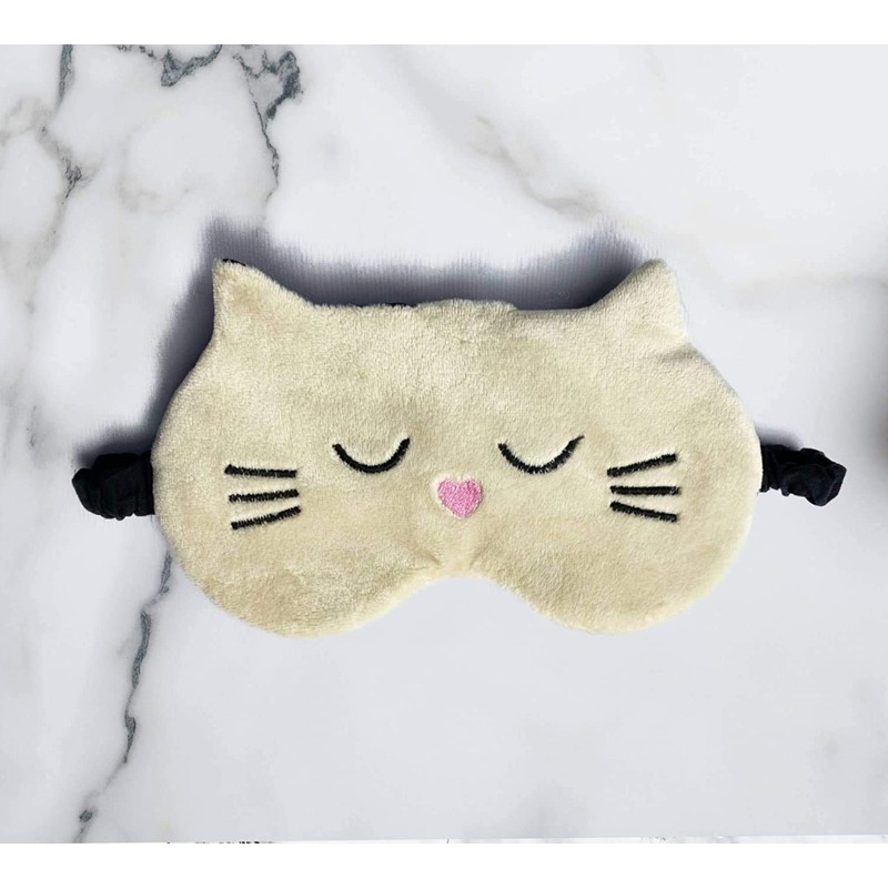 Cute Cat Sleeping Mask Fluffy Animal Eye Mask for Sleeping