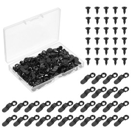 sourcing map 100Pcs Picture Frame Turn Button, Frame Backing Fasteners with 100Pcs Screws, Frame Clips Hardware for Hanging Pictures Photos Posters, Black