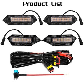 AFOGGEST White Grille Lights For Tacoma TRD Sport/Off-Road/Pre Runner 2024-2025, 4Pcs Clear Shell LED Front Grill Light with Wire Harness And Fuse