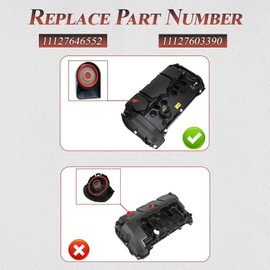 Cylinder Head Valve Cover Compatible with Mini Cooper R56 R57 R58 R59 R60 R61, PCV Engine Cylinder Head Valve Cover Cap Kit 11127646552 11127646553