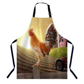 BGBDEIA Rooster Apron Adjustable Neck Bib Apron for Men Women,Suitable for Kitchen Cooking Waitress Chef Apron