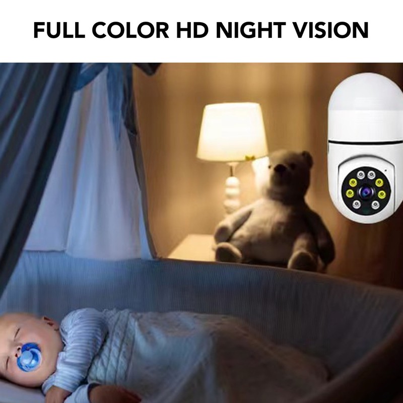 Wireless Camera Night Vision 360° 2MP LED Security Camera for