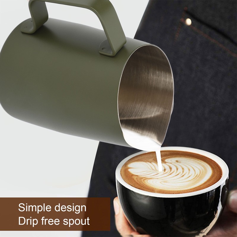 Milk Frothing Pitcher Slanting Mouth Food Grade Stainless Steel Milk