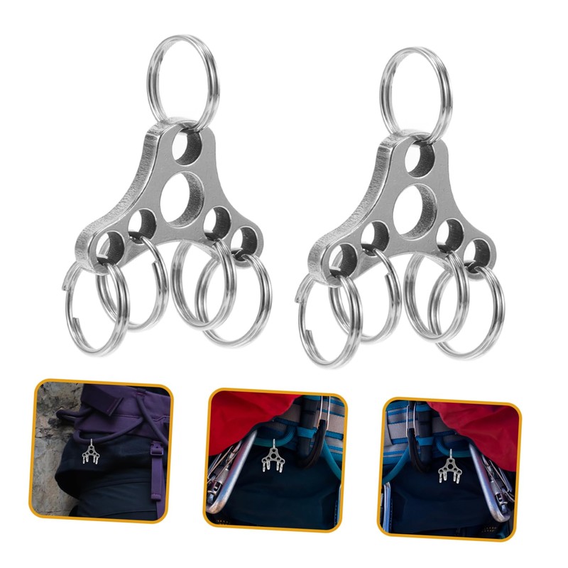 Outanaya Stainless Steel Keychain Carabiner Clip Multi-Key Organizer for Outdoor