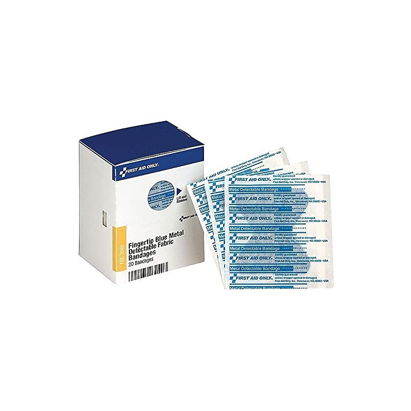 First Aid Only FAE-3040 SmartCompliance Refill Blue Metal Detectable Fingertip
