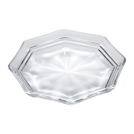 Mizusaki Glass MKG-218015 Tiered Octagonal Plate, Approx. 5.9 inches (15 cm), Made in Japan