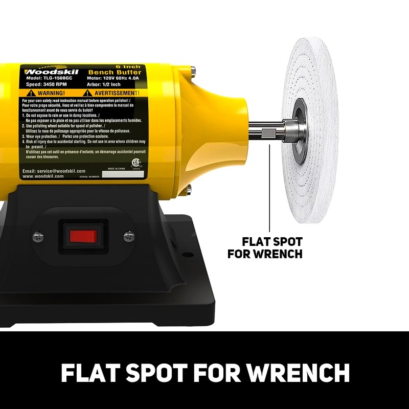 Woodskil 4.0A Bench Buffer Polisher, 6 Inch Jewelry Buffer Polishing