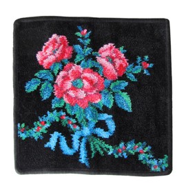 Fayler Handkerchief, Hand Towel, Towel Handkerchief, 9.8 inches (25 cm), Romance, Black