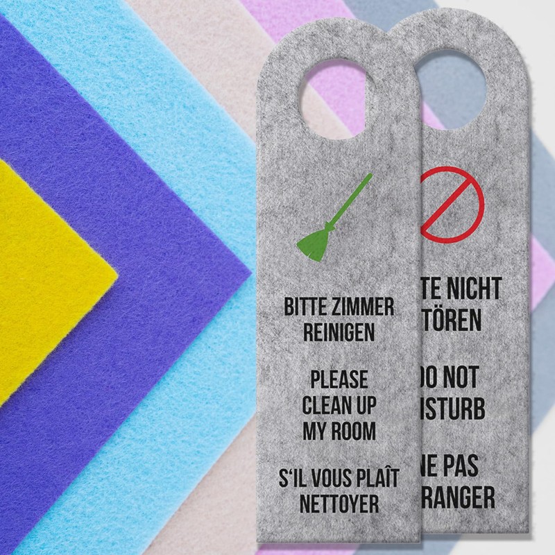 Please do not disturb or please clean room language door