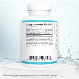 LA Cleanse Milk Thistle Supplement - 60 Tablets - 175 mg Milk Thistle Extract for Complete Liver Cleanse Detox & Repair & Overall Wellness - Liver Support Supplement for Men and Women