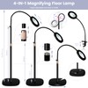 30X 12X Magnifying Glass with Light and Stand, 3-Color Stepless