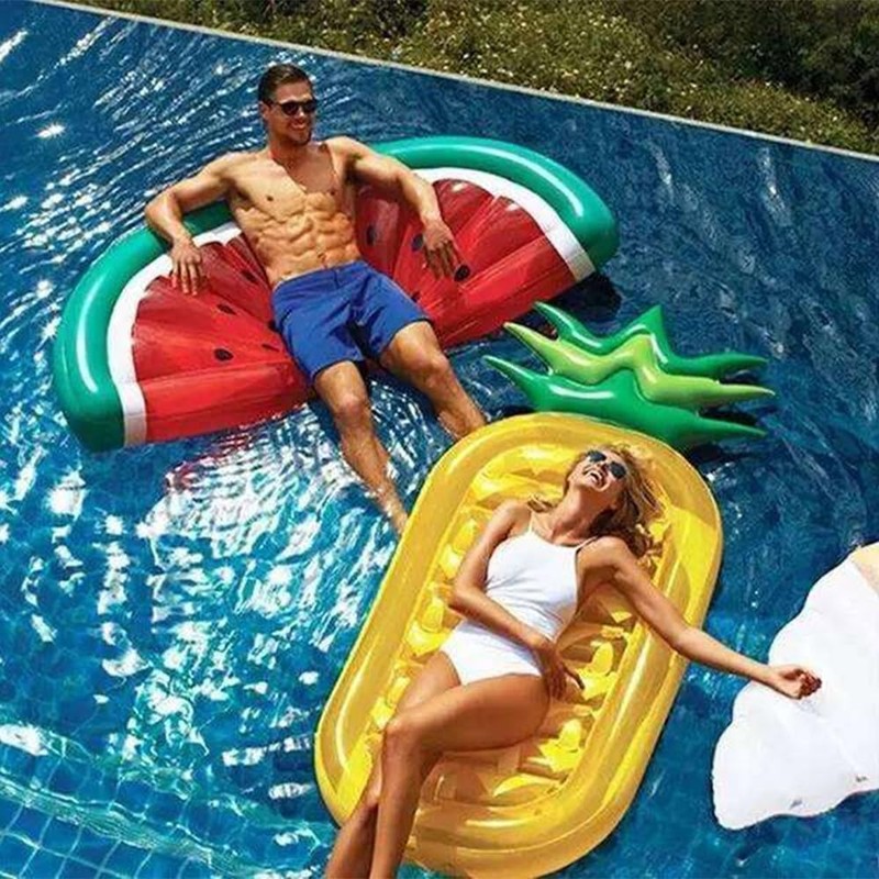 Inflatable Pineapple and Watermelon Pool Float - 2PCS Pool Floats,