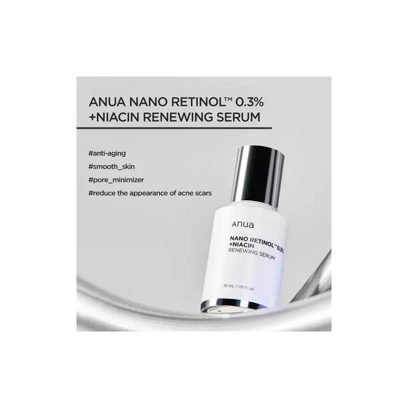 Anua Sérum Nano Retinol Niacinamida Peptidos Antiedad Facial 30ml