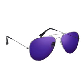 Komonee Pilot Style Purple Lens Sunglasses Set With Cloth Soft Case and Cleaning Cloth Designer Unisex Mens Womens UV400 Protection Classic Shades