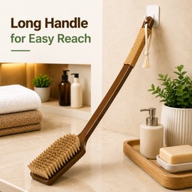 Long Handle Back Scrubber for Shower – Curved Body Brush with Wet & Dry Use Design for Men and Women’s Daily Bath Routine