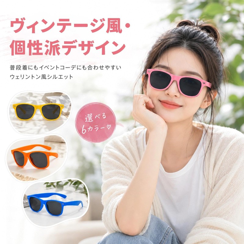 [MXXORRA] パーティーメガネ パーティーサングラス 6点セット メガネ カラーレンズ おもしろサングラス おしゃれ 撮影道具 演出