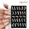 Nail art gold metallic wave pattern nail sticker / 네일아트 골드메탈 물결 무늬 네일스티커
