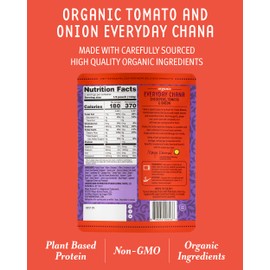 MAYA KAIMAL Organic Indian Tomato & Onion Everyday Chana | 10oz (PACK of 3) | Microwaveable, Ready to Eat, Fully Cooked Chickpeas | Vegan, Ready to Eat
