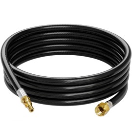 CALPOSE 15 FT RV Propane Quick Connect Hose for RV to Grill, 3/8 Female Flare Fitting x 1/4 Full Flow Male Plug, BBQ Quick Release LP Gas Line