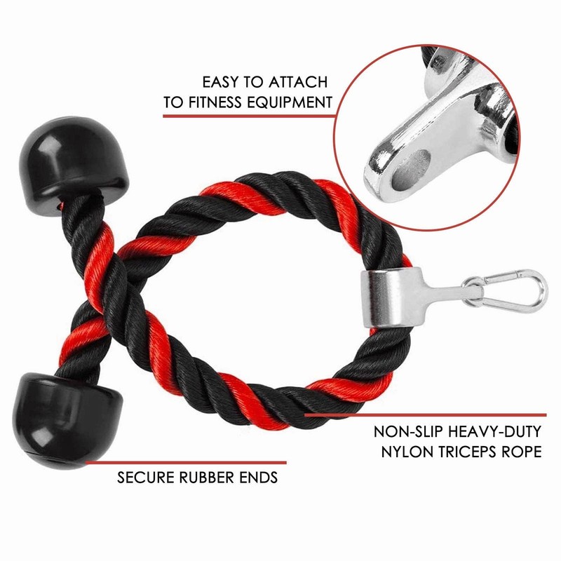 LAPONO Nylon Triceps Rope, Power Station Triceps Rope Pull Down