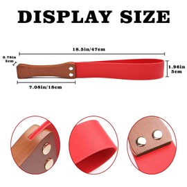 Dnoifne 19'' Riding Crop for Horses, Leather Paddle with Wooden Handle (Red)