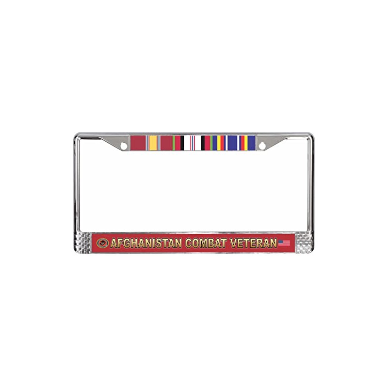 USMC Afghanistan Combat Veteran 3-Ribbon Stack License Plate Frame