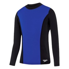 Speedo Boy's Active Long Sleeve Rash Top, Black/Speed, 8
