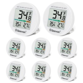 Geevon Small Digital Refrigerator Thermometer 8 Pack, IP65 Waterproof Commercial and Home Use, Max/Min Record Function with LCD Screen, Stand and Magnetic Back, for Fridge, Freezer Scenarios