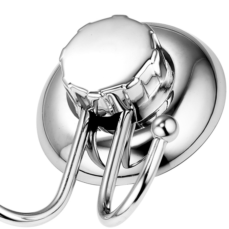 MaxHold No-Drilling/Suction Cup Double Robe Hook - Vaccum System -