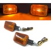 Motorcycle 21 W Indicator Pair Black with Yellow Lenses