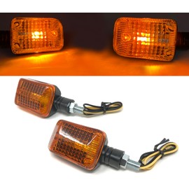 Motorcycle 21 W Indicator Pair Black with Yellow Lenses