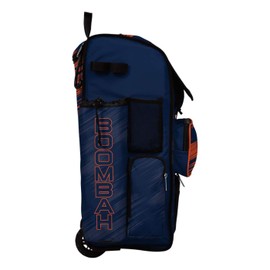 Boombah Rolling Superpack 2.0 Scratch Baseball/Softball Gear Bag - 23-1/2" x 13-1/2" x 9-1/2" - Navy/Orange - Telescopic Handle - Holds 4 Bats - Wheeled Version